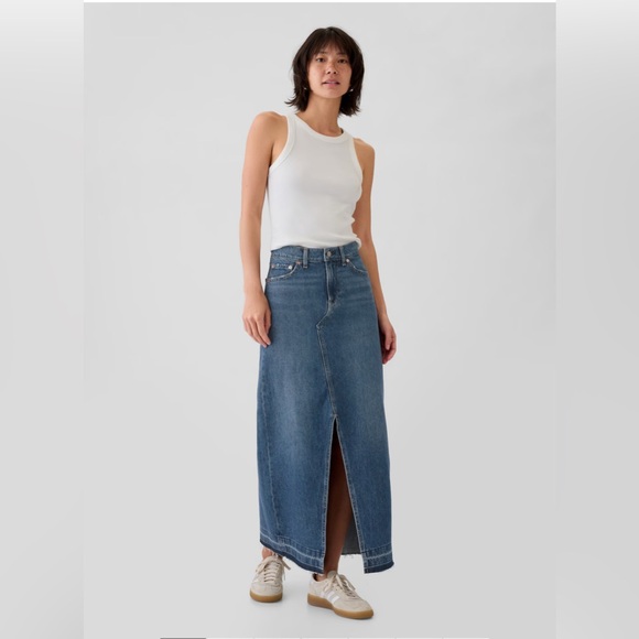 GAP Denim Maxi Skirt Size 10/30 - Picture 1 of 11